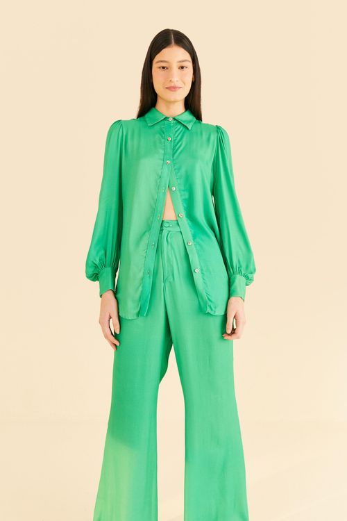Pantalón Flare Satén