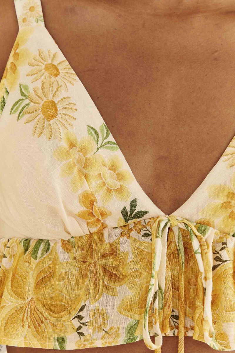 Detalle-de-la-estampacion-floral-vibrante-en-tonos-de-amarillo-y-verde.