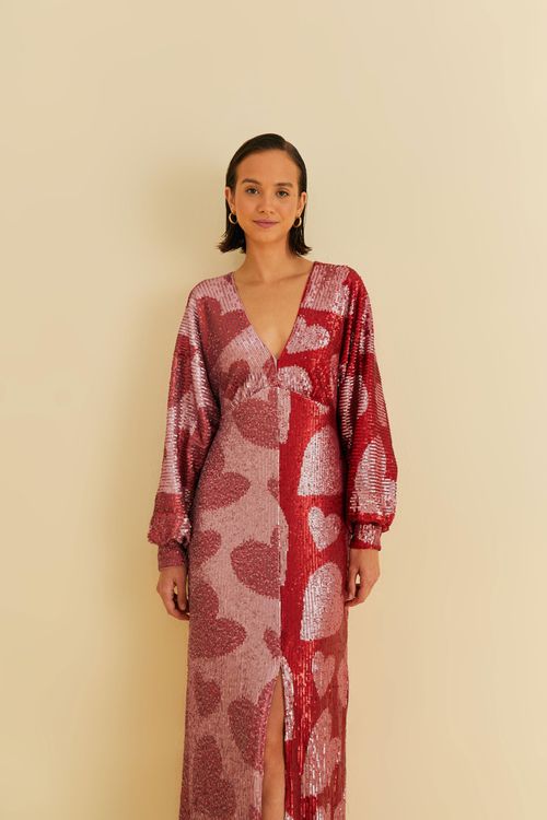 Vestido Paillettes Corazones