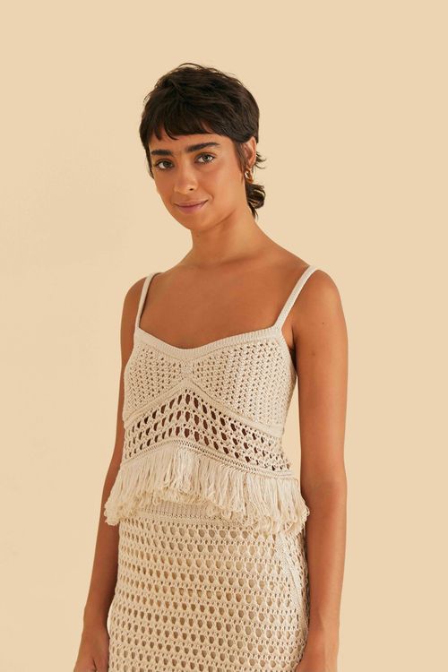 Top Tricot Con Franja