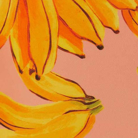 Detalle-del-estampado-de-bananos-sobre-fondo-rosa-del-traje-de-baño.