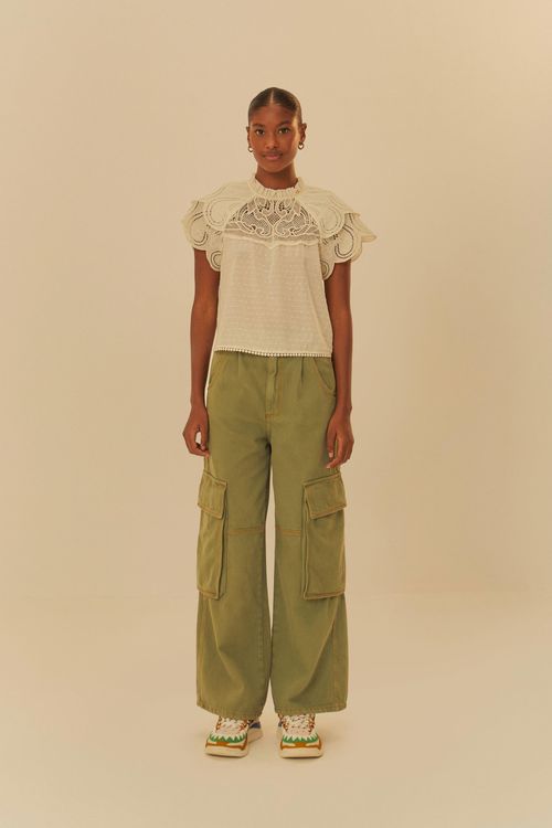 Pantalón Cargo Sarga Verde