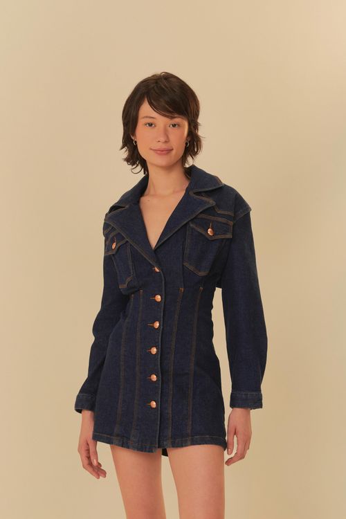 Vestido Jeans Manga
