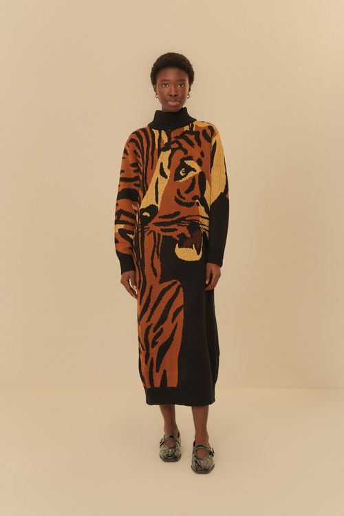 Vestido Tricot Tigre De La Noite
