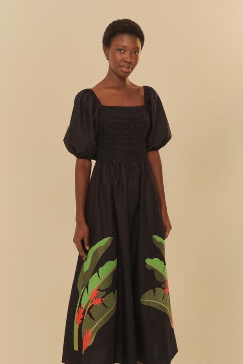 Vestido Bordado Beleza Tropical