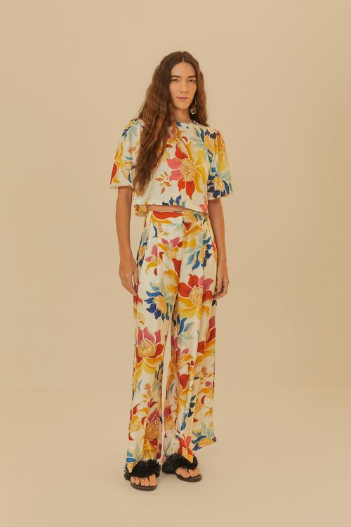 Pantalón Pantalona Floral Majestoso