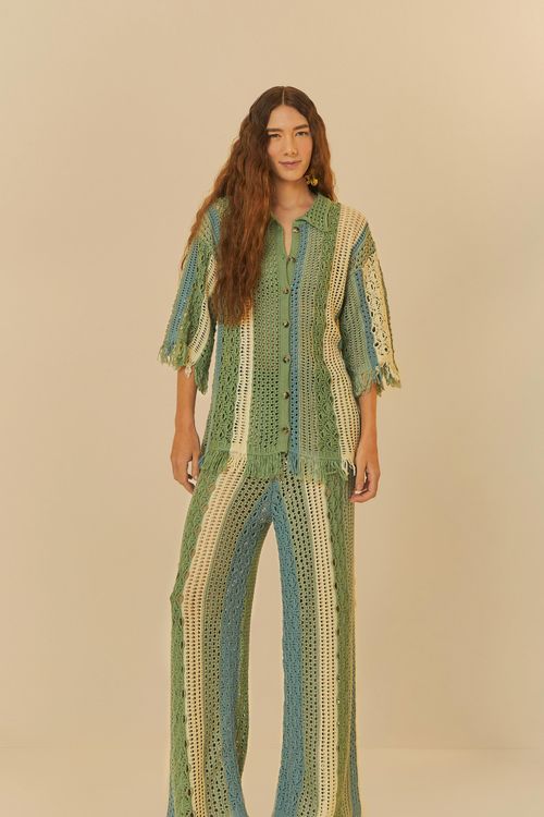 Pantalón Tricot Franja Raya Solar