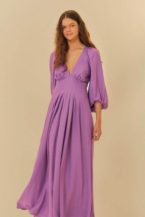 Vestido Mangas Pregas
