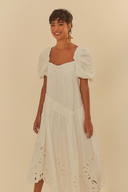 Vestido Bordado Richelieu Rendeira