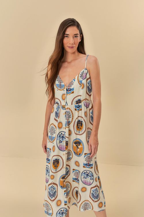 Vestido Midi Janelas Del Cerrado
