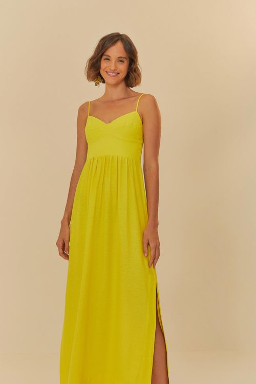 Vestido Largo Recortes Busto