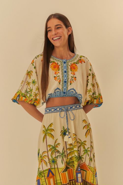 Blusa Cropped Amazonia Ribeirinha
