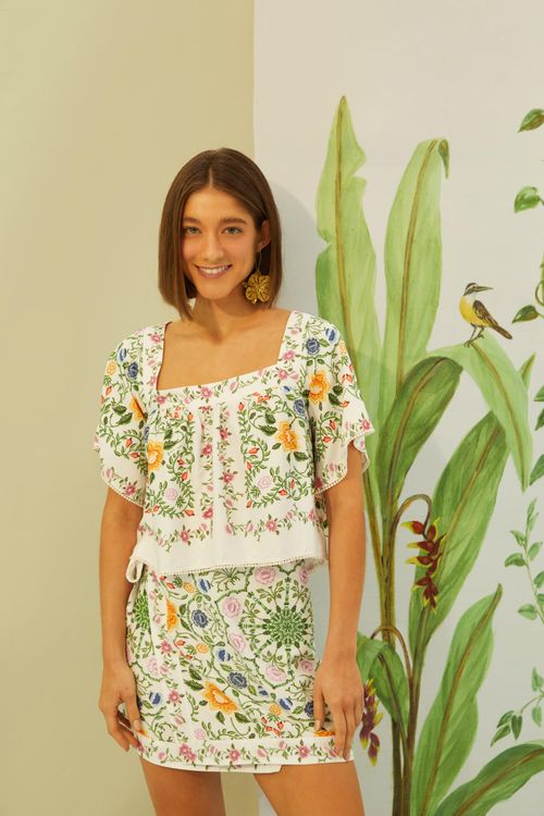 Blusa Floral Folk