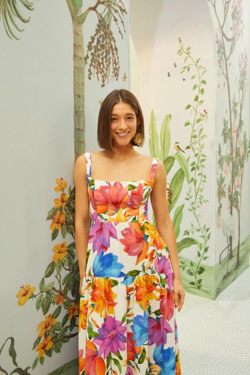 Vestido Sem Alca Floral Maria