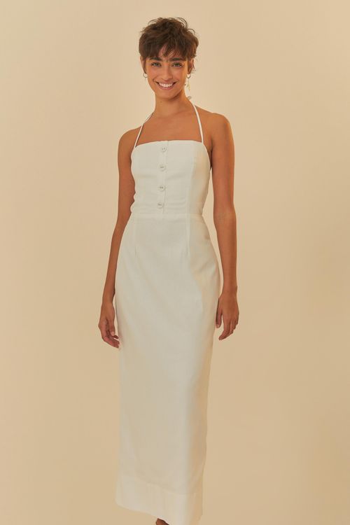 Vestido Recto Decote Espalda