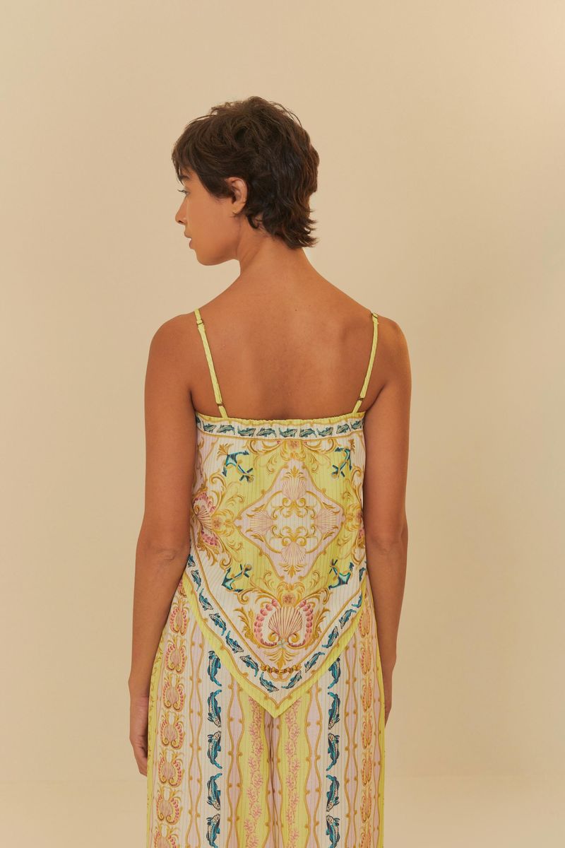 Vista posterior de la musculosa Lenco La Sirena mostrando el diseño y estampado.