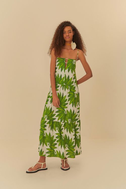 Vestido Largo Leque De Palmeira