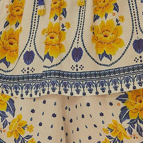 Detalle-del-estampado-floral-del-short-con-flores-amarillas-y-detalles-azules.