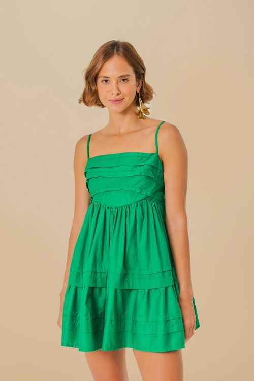 Vestido Corto Pregas