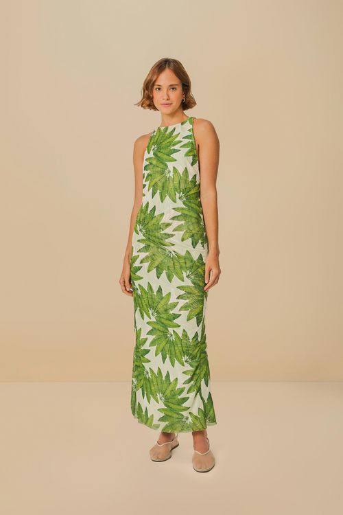 Vestido Cropped Leque De Palmeira