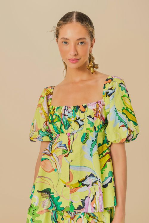 Blusa Mangas Agua Viva Buque