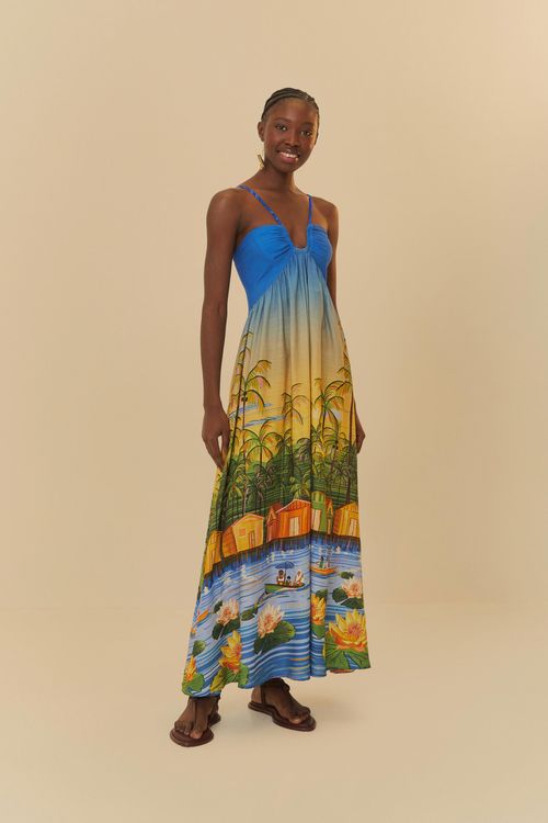 Vestido Midi Paisagem Ribeirinha