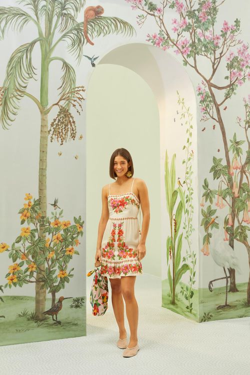 Vestido Corto Floral De Verano
