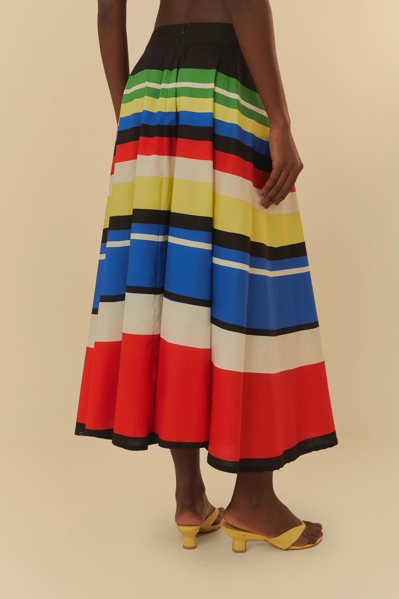 Falda-larga-con-estampado-de-rayas-multicolor-vista-trasera.