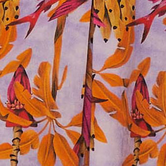 Modelo-usando-conjunto-de-falda-midi-y-top-con-estampado-tropical-de-platanos-y-hojas.