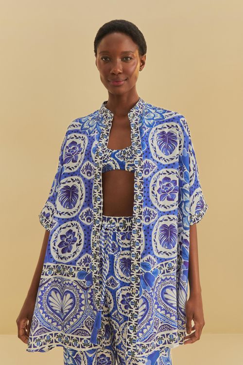 Camisa Localizada Mania De Azulejo