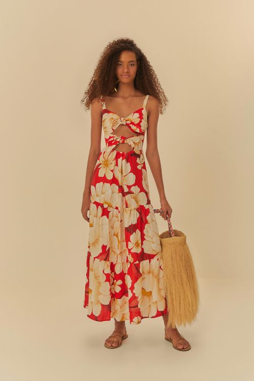 Vestido Amarração Tela De Calicó Bella