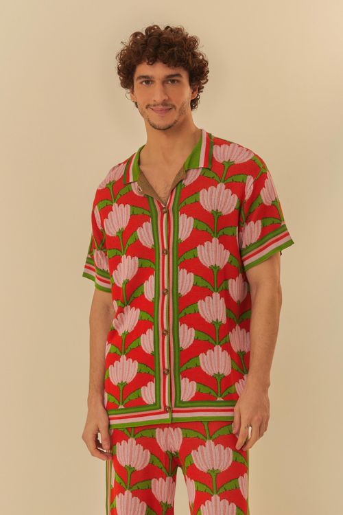 Camisa Jacquard Banana Deco