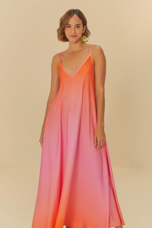 Vestido Longo Degrade Por Do Sol s