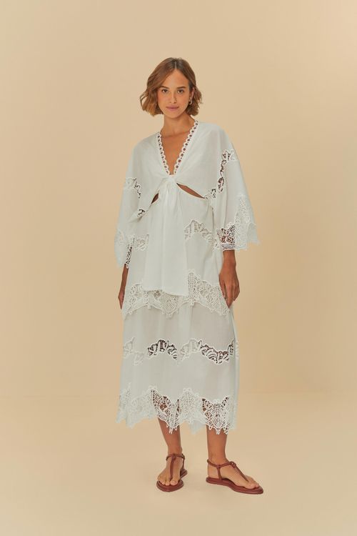 Vestido Cropped Barrado Artesanal