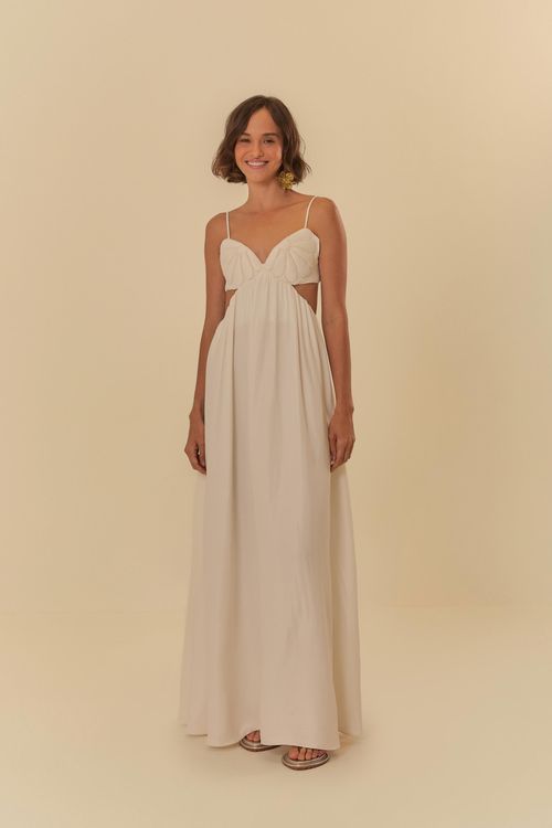 Vestido Decote Flor
