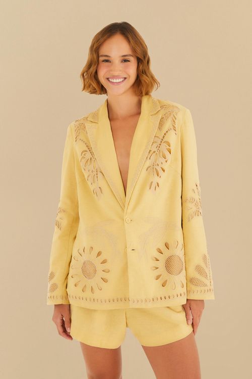 Blazer Oversized Bordado Selo Bananeira