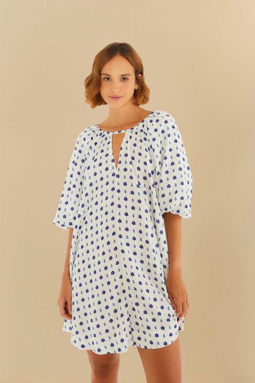 Vestido Curto Azulina Decorado s