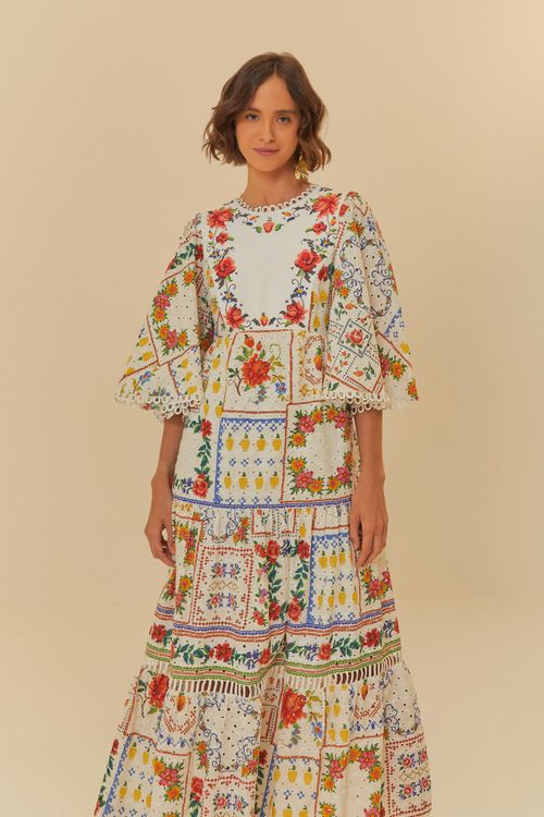 Vestido Solapa Bordado Relicário
