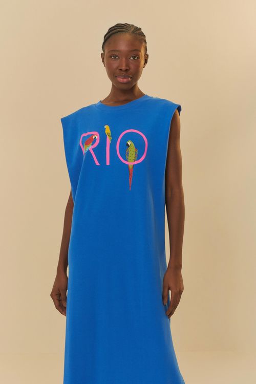 Vestido Cropped Rio Azul