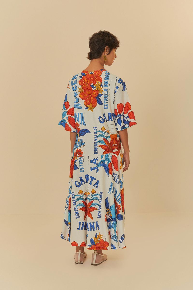 Vista-trasera-del-vestido-midi-estampado-destacando-la-estampado-completa.