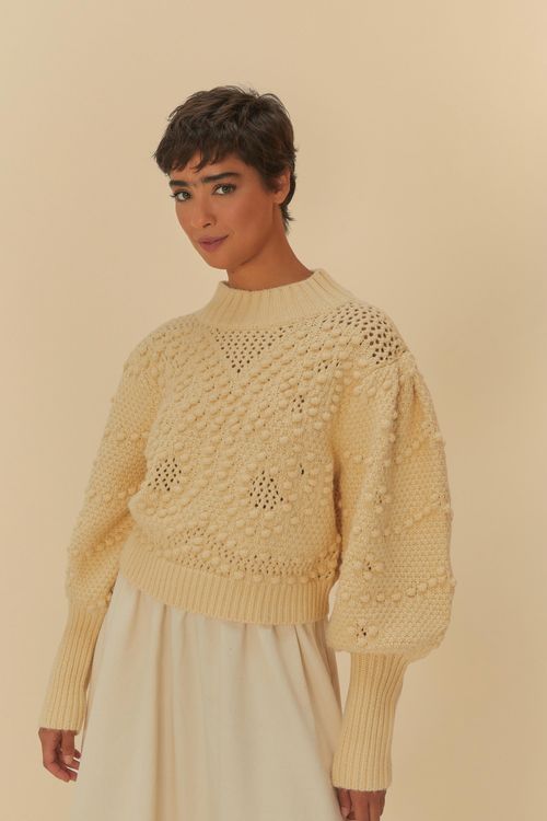 Suéter Tricot Artesanal Mariposa