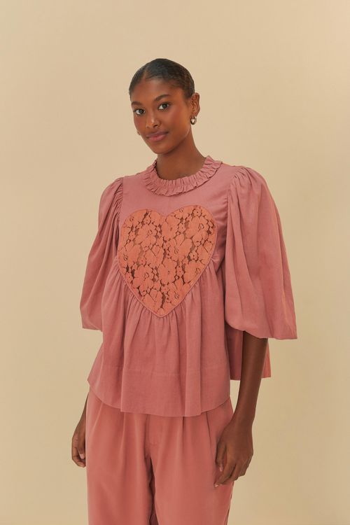 Blusa Coracao Artesanal