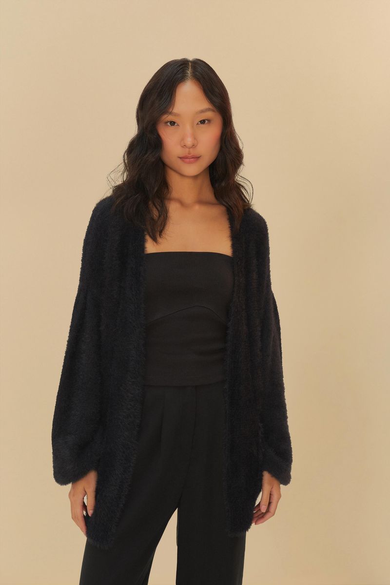 Zoom-del-cardigan-tricot-pelinho-negro-mostrando-detalles-de-la-textura.