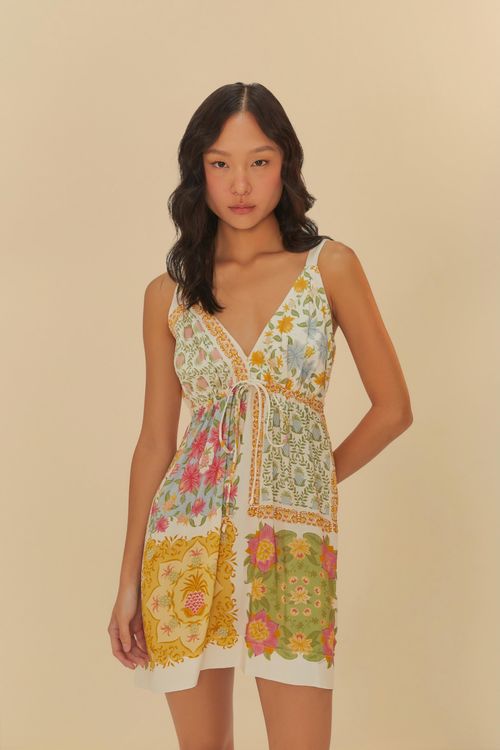 Vestido Curto Transpasse Lenço Amalfi