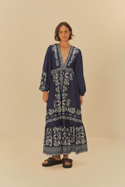 Vestido Corto Bordado Tropical