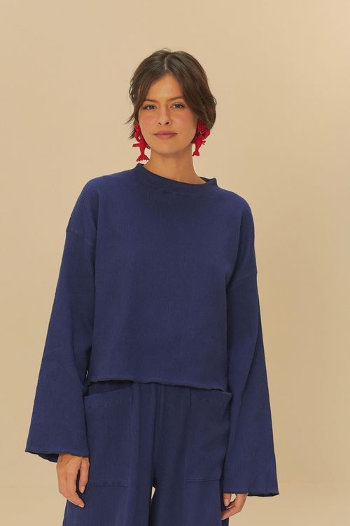 Blusa Decote Canoa Textura
