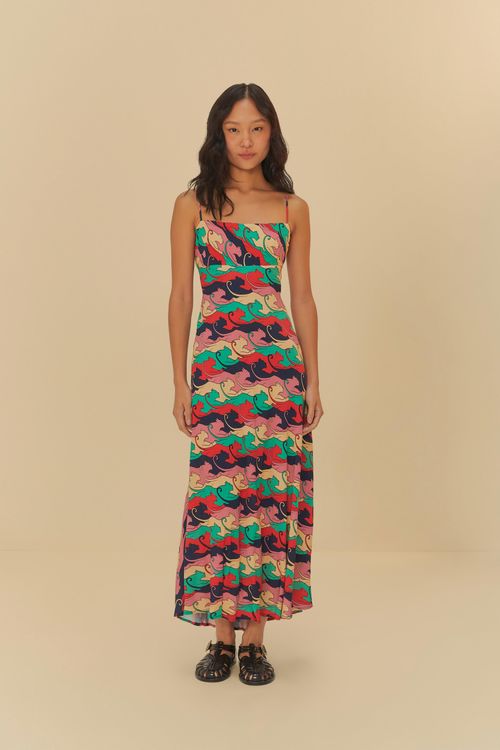 Vestido Midi Fruncido Panteras