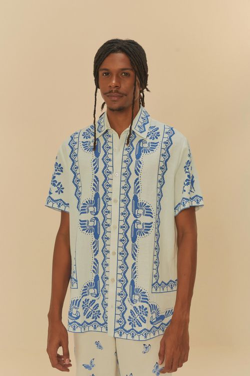 Camisa Uni Bordado Tropical