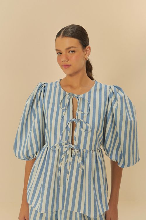 Blusa Lastex  Listra Bicolor
