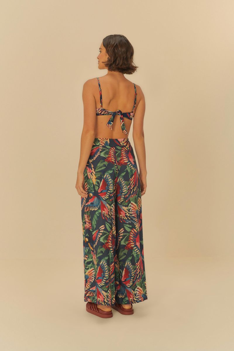 Pantalon-estampado-tropical-con-pajaros-y-follaje-diseño-pantalon-palazzo-vista-trasera.